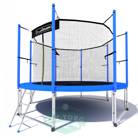 Батут i-JUMP CLASSIC 8ft 2,44м с нижней сетью и лестницей (blue) Батут i-JUMP CLASSIC 8ft 2,44м с нижней сетью и лестницей (blue)