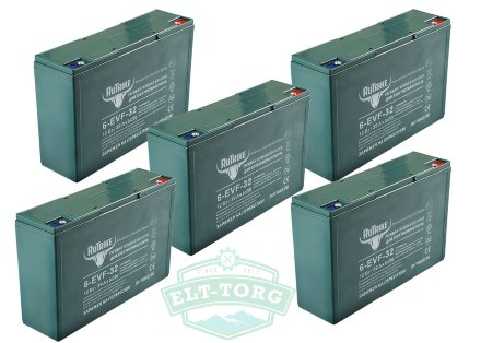 Комплект тяговых гелевых аккумуляторов RuTrike 6-EVF-32 (60V32A/H C3)