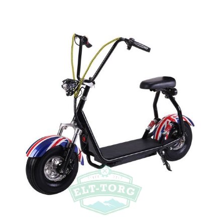 EL-Sport Mini Citycoco 800W черный с британским флагом EL-Sport Mini Citycoco 800W черный с британским флагом