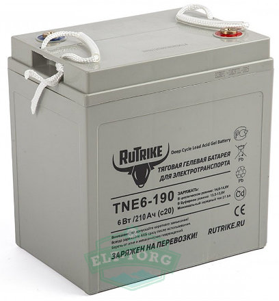 Тяговый гелевый аккумулятор RuTrike TNE6-190 (6V210A/H C3) Тяговый гелевый аккумулятор RuTrike TNE6-190 (6V210A/H C3)