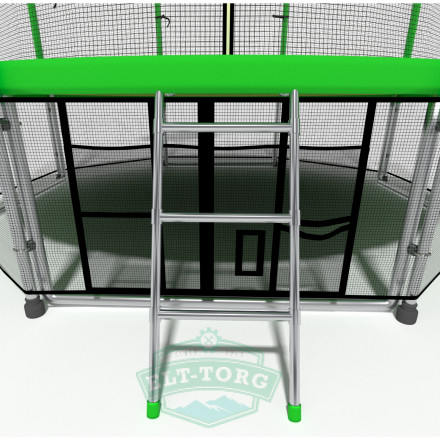 Батут i-JUMP BASKET 14ft 4,27м с нижней сетью и лестницей (green) Батут i-JUMP BASKET 14ft 4,27м с нижней сетью и лестницей (green)