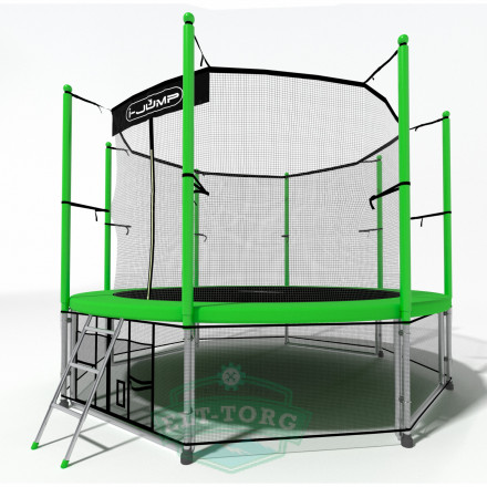 Батут i-JUMP CLASSIC 16ft 4,88м с нижней сетью и лестницей (green) Батут i-JUMP CLASSIC 16ft 4,88м с нижней сетью и лестницей (green)