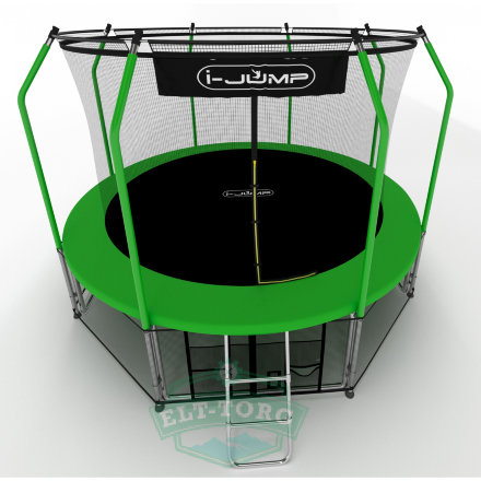 Батут i-JUMP Elegant 14ft 4,27м с нижней сетью и лестницей (green) Батут i-JUMP Elegant 14ft 4,27м с нижней сетью и лестницей (green)